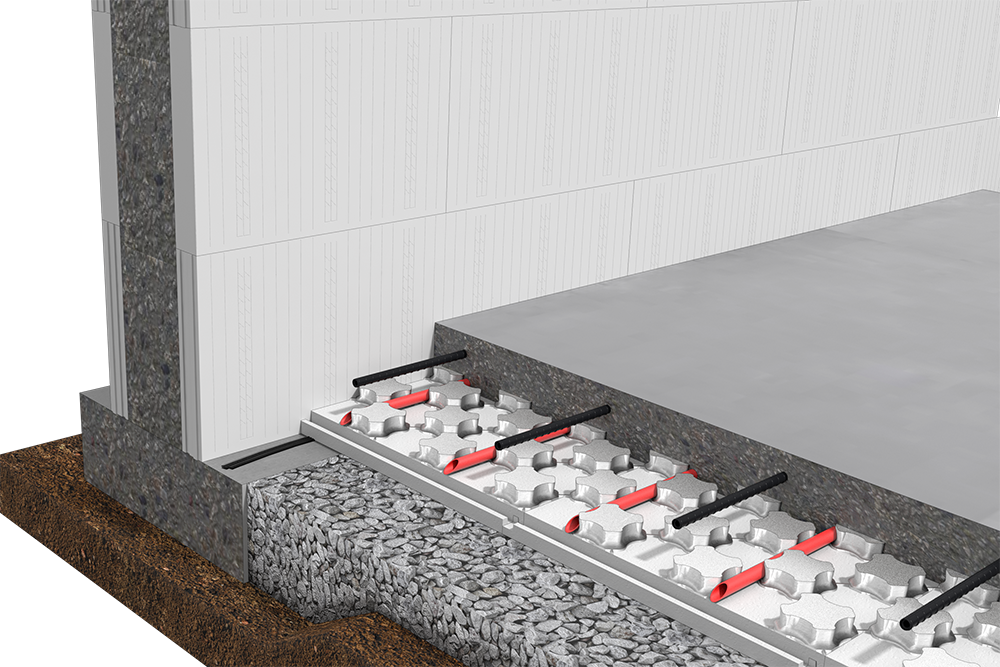 Insulated Concrete Forms and Heat-Sheet Vapor Barrier Detail